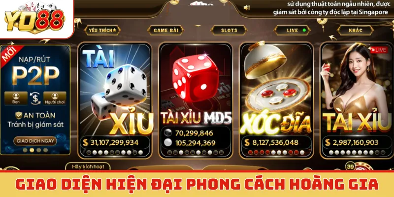 Giao diện hiện đại mang phong cách hoàng gia